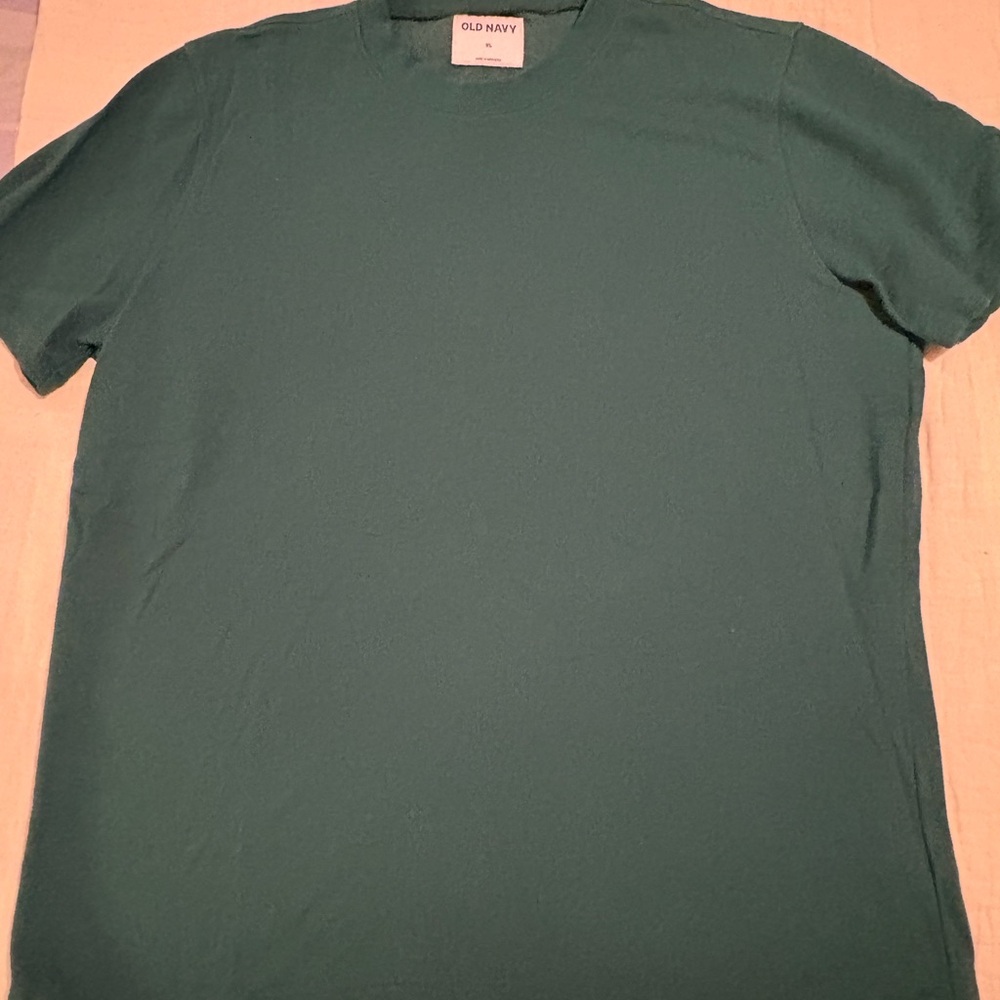 Old Navy Men's Dark Green Short Sleeve Heavyweight Casual Dress Tee